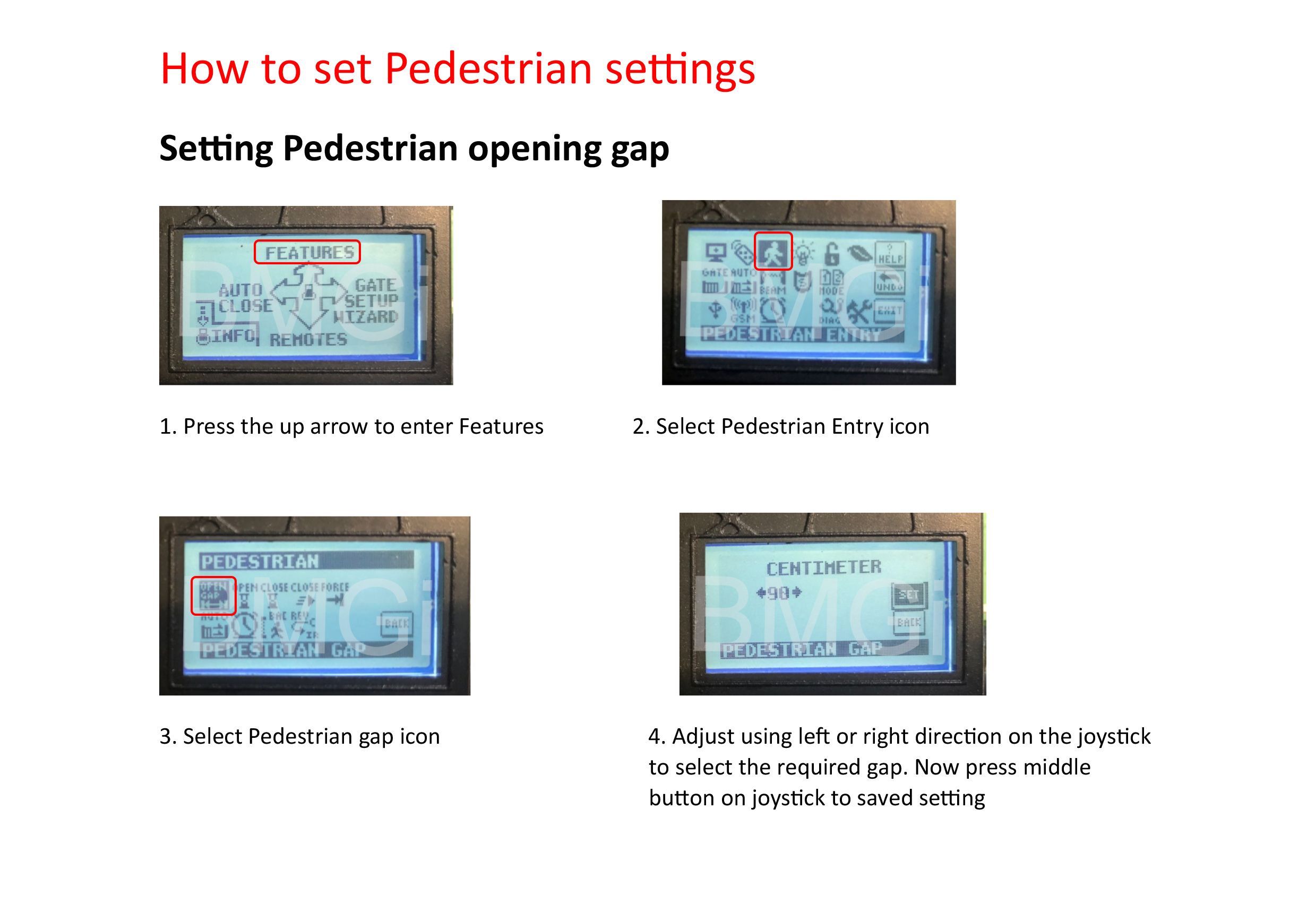 How to set pedestrian opening gap