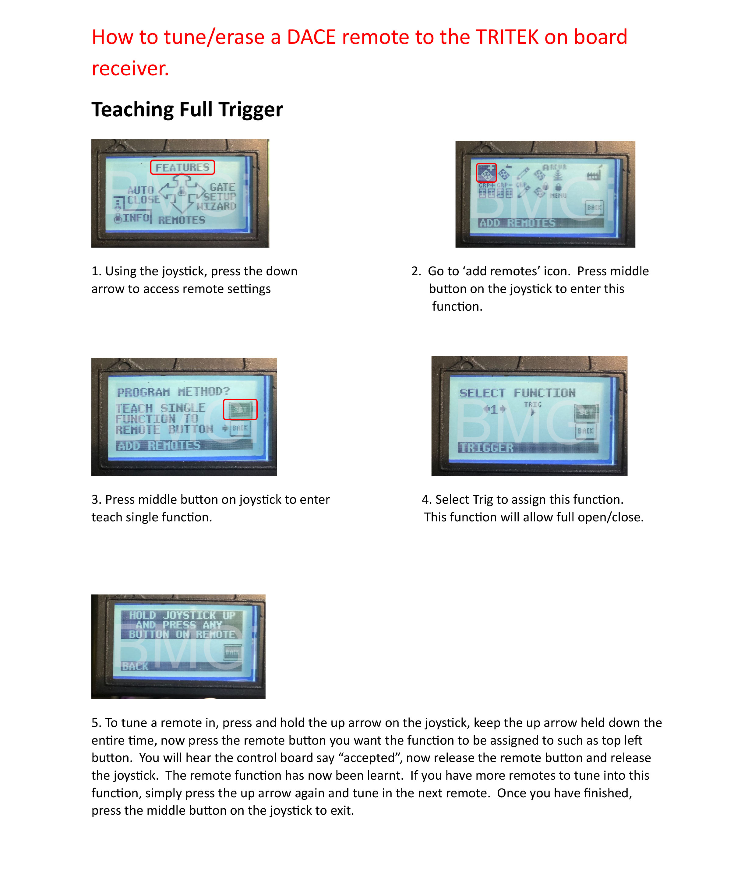 DACE ultima tuning remote full trigger