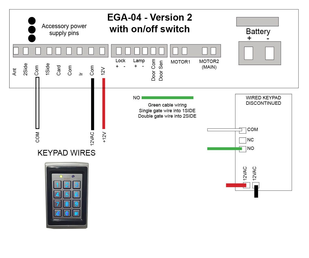 hard wired keypad wired to E8 motor
